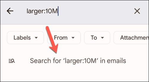 Start en Gmail-søgning på mobilen