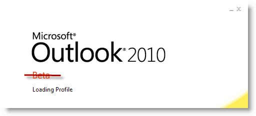 Startdatoen for Outlook 2010