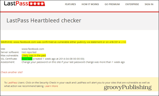 Sidste pas Heartbleed checker