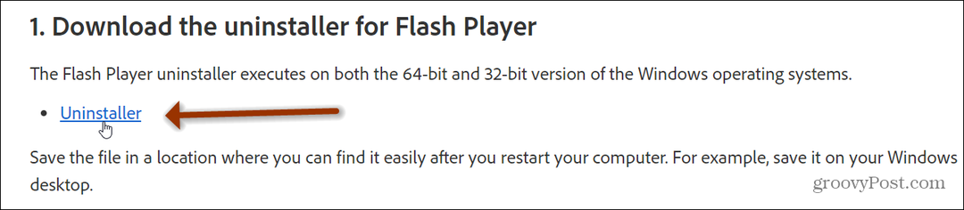 Sådan afinstalleres Adobe Flash fra Windows 10