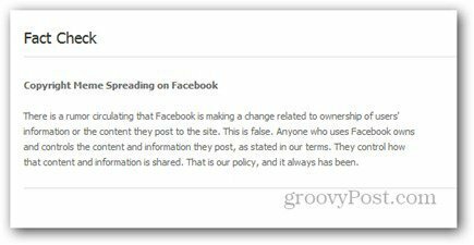 Stop med at sprede Facebook Copyright Hoax - Vær venlig!