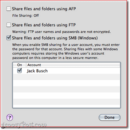 Deling af filer og mapper OS X - Windows 7