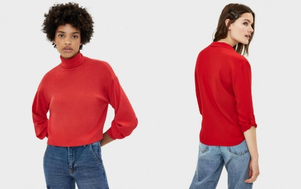sweater med rød farve