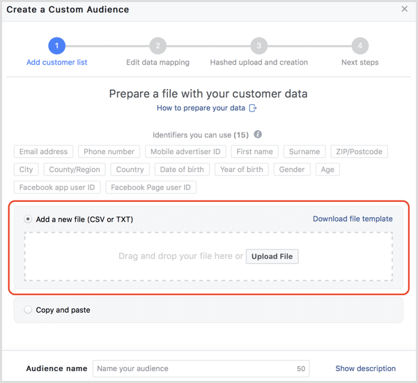Facebook uploader kundedata