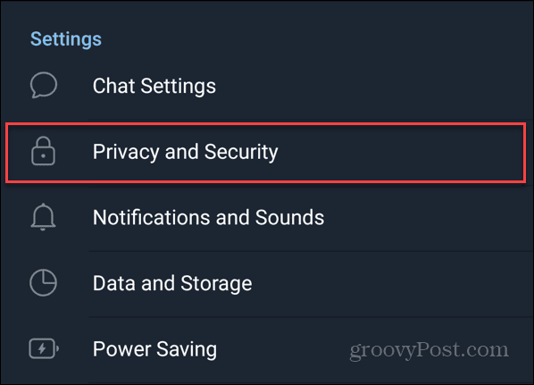 Privatliv og sikkerhedsindstillinger i Telegram på Android