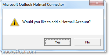 tilføj en hotmail-konto til outlook i forbindelsesværktøjet