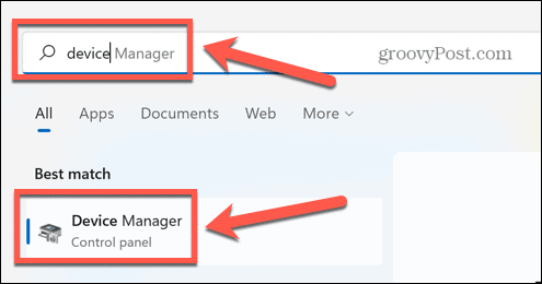 Windows Device Manager-søgning