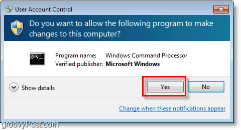 Windows 7-skærmbillede - gå gennem cmd admin uac