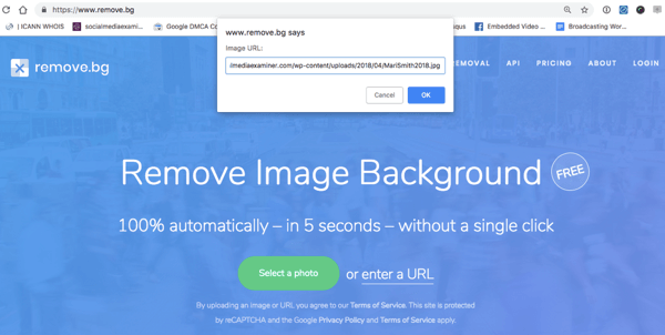 remove.bg bruger AI til automatisk at fjerne baggrunde fra billeder.