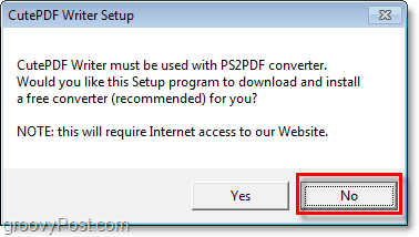 undgå installation af PS2PDF i Windows 7