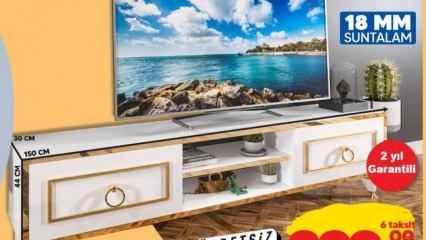 Hvordan køber jeg spånplade-tv-enheden, der sælges i Şok? Chock TV-enhed funktioner