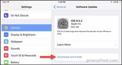 apple iOS 9.3.2 opdateringssikkerhedsopdatering