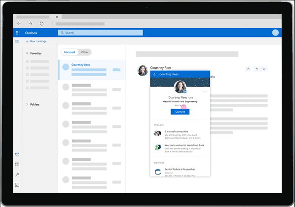 LinkedIn vil nu give rig indsigt såsom profilbilleder, arbejdshistorik og mere lige fra Outlook.com-brugerens personlige indbakke.