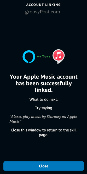 alexa apple music-konto tilsluttet