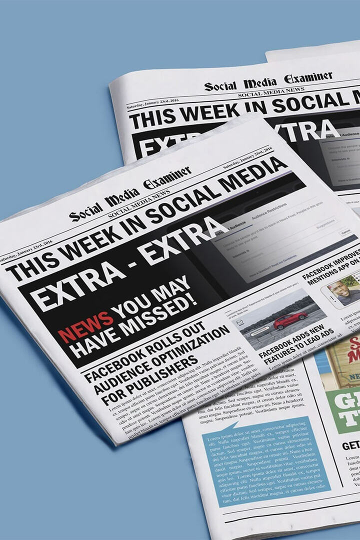 Facebook Audience Optimization for Publishers: Denne uge i sociale medier: Social Media Examiner