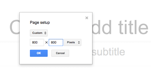 Vælg størrelsen på din Google Slides-grafik.