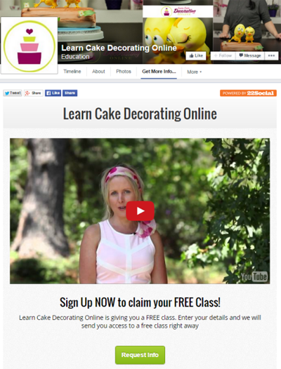 lære kage udsmykning online facebook app