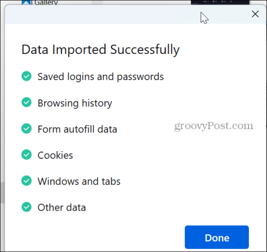 data importeret
