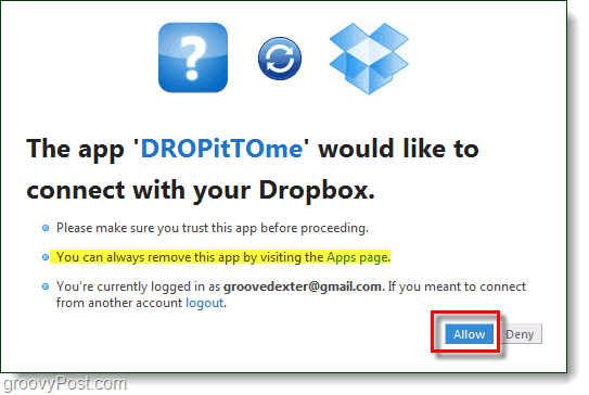 tillade folk at uploade til din dropbox