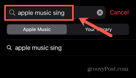apple music synge søgning