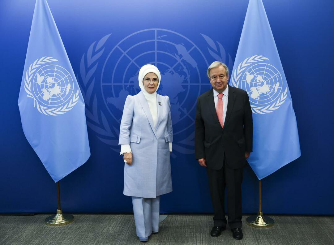 FN's generalsekretær og Emine Erdoğan underskrev en erklæring om goodwill