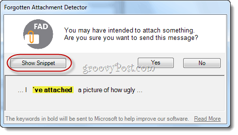 Glemt vedhæftelsesdetektor til Microsoft Outlook
