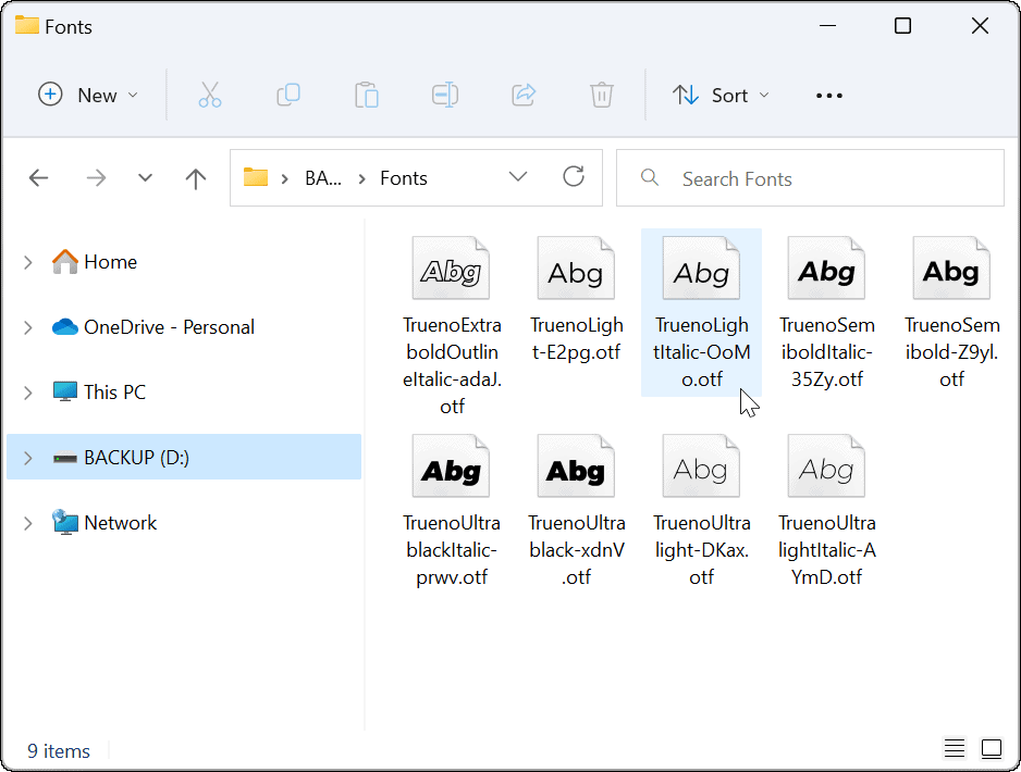 Installer eller afinstaller skrifttyper på Windows 11