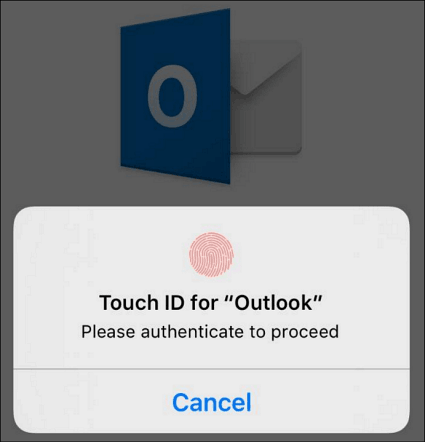 Berør ID Outlook iPhone