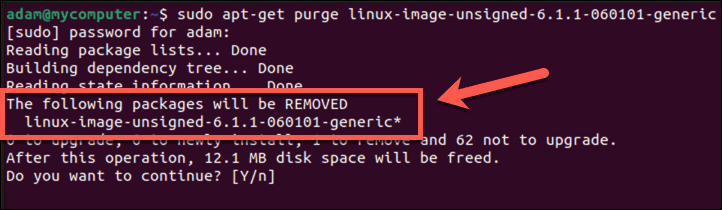 ubuntu fjernede kerne