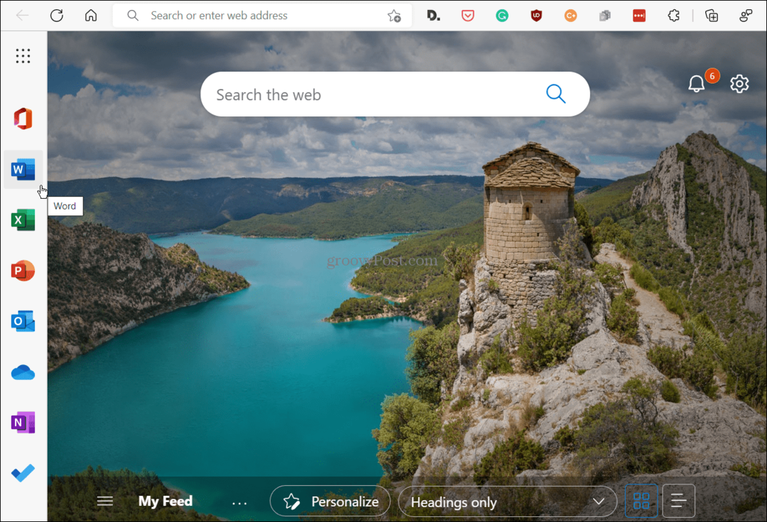 Deaktiver Microsoft Edge Sidebar