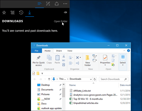 Microsoft Edge Downloads-mappe