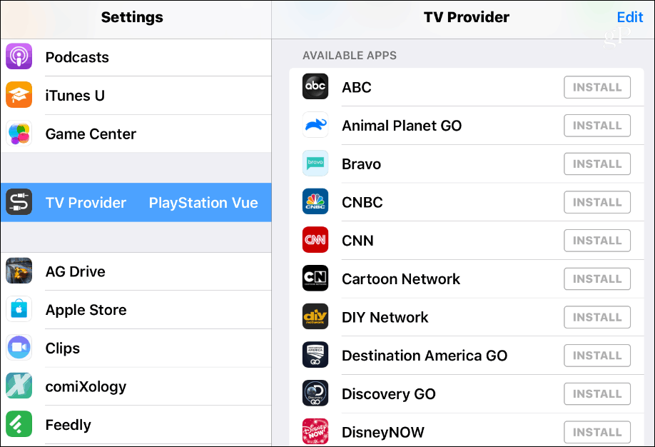 TV-udbyder iOS-tilgængelige apps