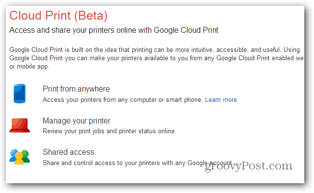 Udskriv fra Nexus 7 via Google Cloud Print