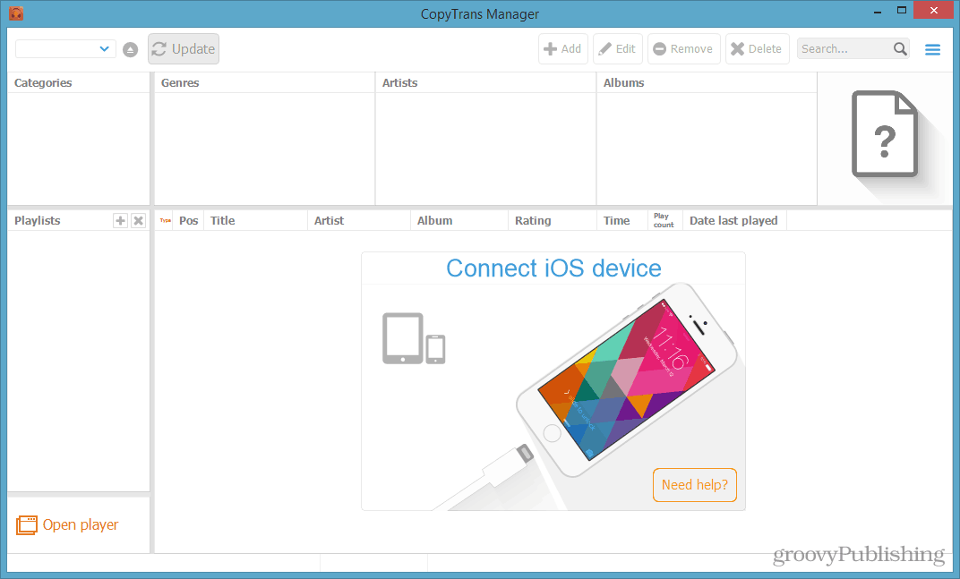 ios enhed tilslut synkroniseringsmusik 