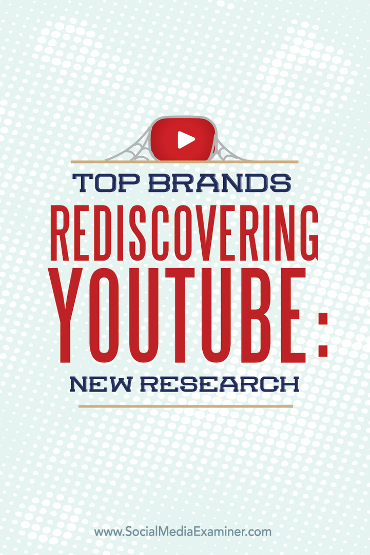 Topmærker, der genopdager YouTube: Ny forskning: Social Media Examiner