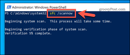 Brug af SFC-værktøjet i Windows 10