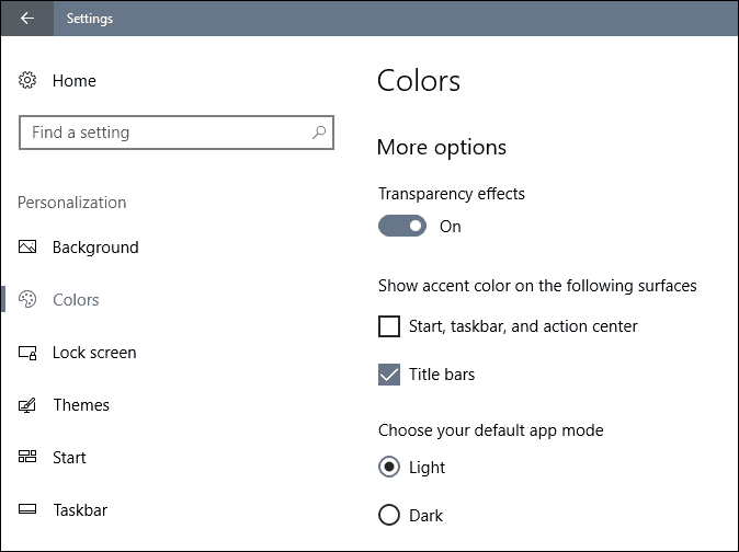 brugerdefinerede Windows 10-skabere opdaterer farver