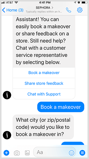 Med en Messenger-bot kvalificerer Sephora kundeemner til makeover-aftaler.