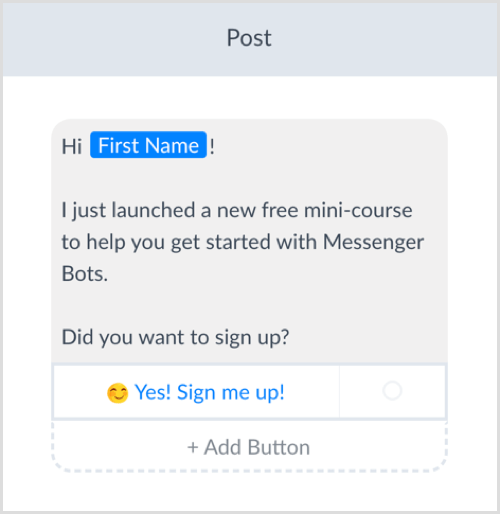 Opret sekvens for Messenger bot med ManyChat