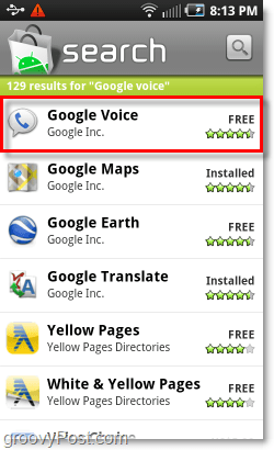 Mobilt Android Market Google Voice