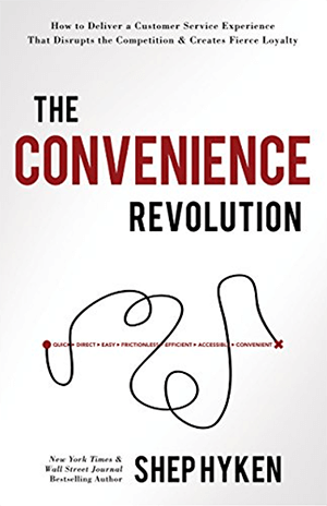 Dette er et screenshot af omslaget til Shep Hyken's nyeste bog, The Convenience Revolution.