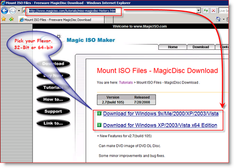 MagicISO x86 og x64 Downloadlink til Windows Server 2008