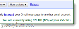du bruger i øjeblikket x mængde plads i gmail