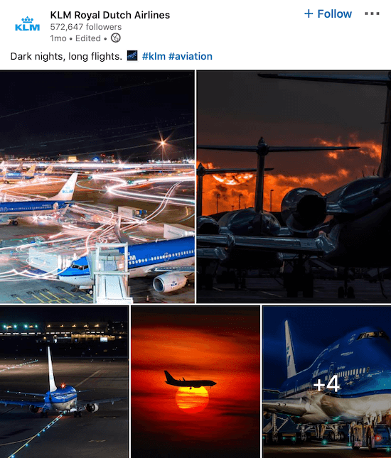 KLM LinkedIn-sidepost til flere fotos