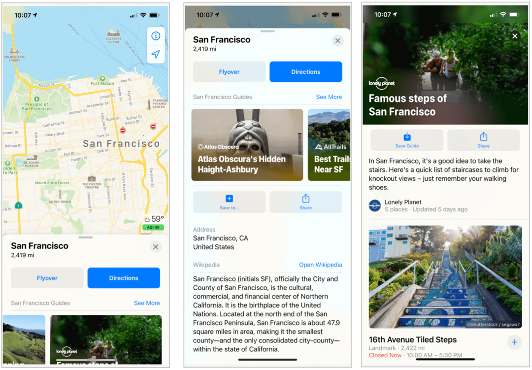 Sådan ændrede Apple Maps i iOS 14, macOS Big Sur