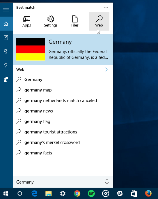 søgefiltre Windows 10