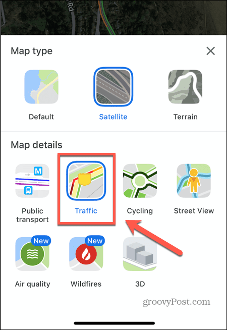 google maps live trafik aktiveret