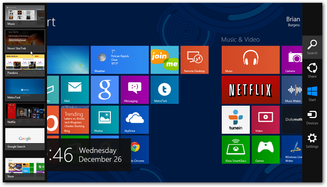 Deaktiver Windows 8 Hot Corners fra at vise charms bar og switcher