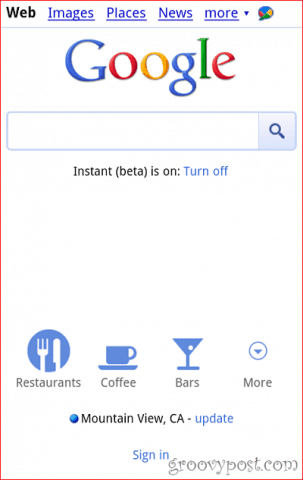 google mobil placering knapper