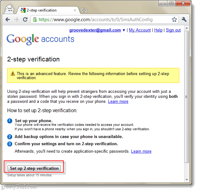 google-konti 2-trins verifikation